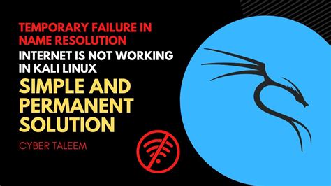 Kali Linux Internet Not Working Solved Temporary Failure In Name