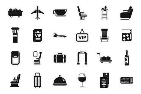 First Class Travel Icons Set Simple Graphic By Anatolir56 · Creative Fabrica