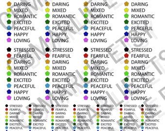 Mood Ring Chart Mood Chart Printable Mood Jewelry Chart Printer Ready ...