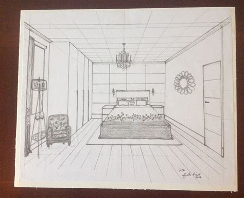 One Point Perspective Bedroom