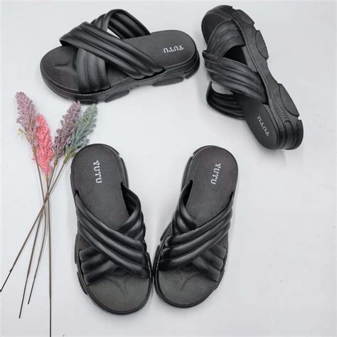 Jual Sandal Wanita Tali Silang Korean Style Sandal Wedges Yutu Bahan