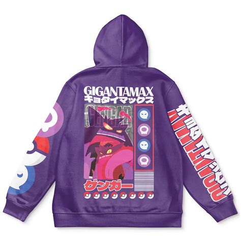 Gigantamax Gengar Pokemon Streetwear Zip Hoodie Jacket Animebape