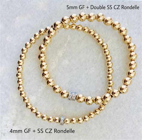 Gold Filled Ball Bead Stretch Bracelets 2 5mm 3mm 4mm 5mm Etsy