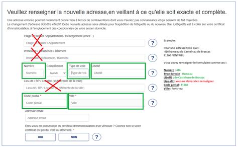 Erreur Changement Adresse Carte Grise