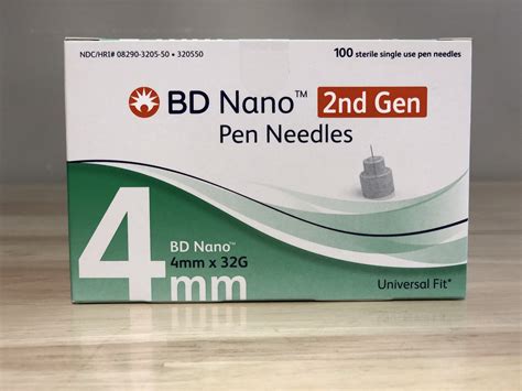 Diabetic Pen Needles BD Brand 4mm X 32G Box of 100 New, Sealed ...