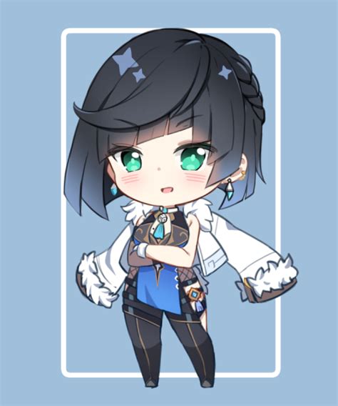 「chibi Yelan 原神 Genshinlmpact Yelan 」commission Openのイラスト