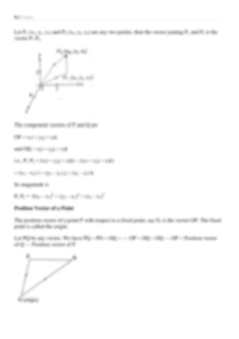 Solution Mathematics Vector Algebra Notes Cheatsheet Class 12 Studypool