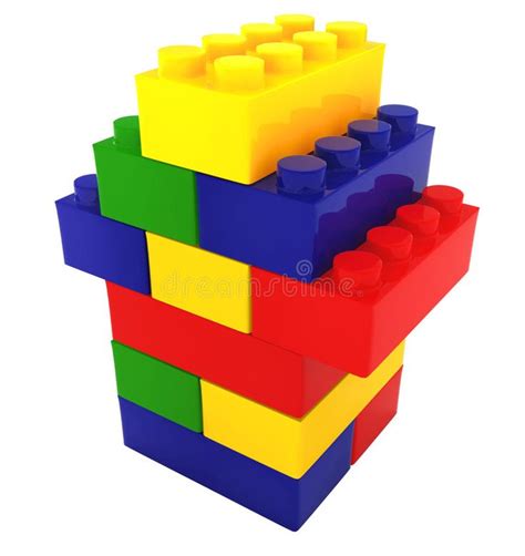 Color block house. Color lego blocks toy connected isolated childhood ...