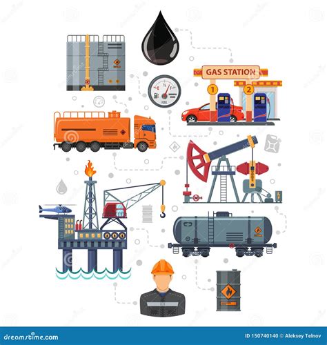 Ind Stria Petroleira Infographics Ilustra O Do Vetor Ilustra O De