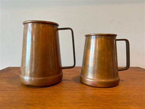 Vintage Copper Mugs Vintage Copper Mug Vintage Copper On Tin Etsy