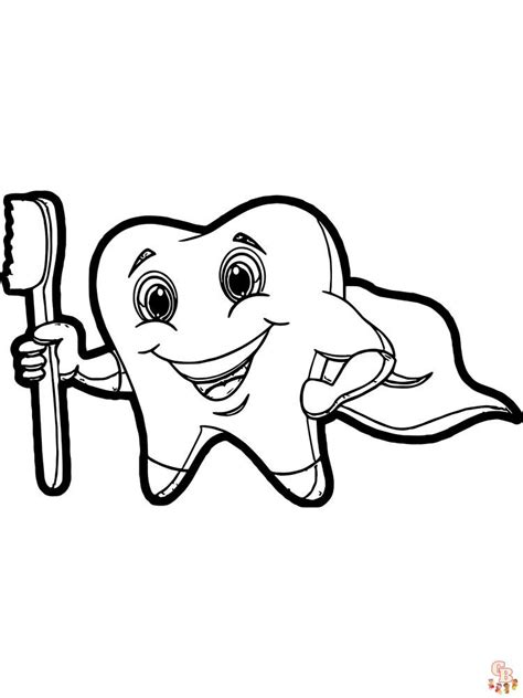 Tooth Cartoon Pictures Of Teeth Coloring Page Tooth Cartoon Coloring