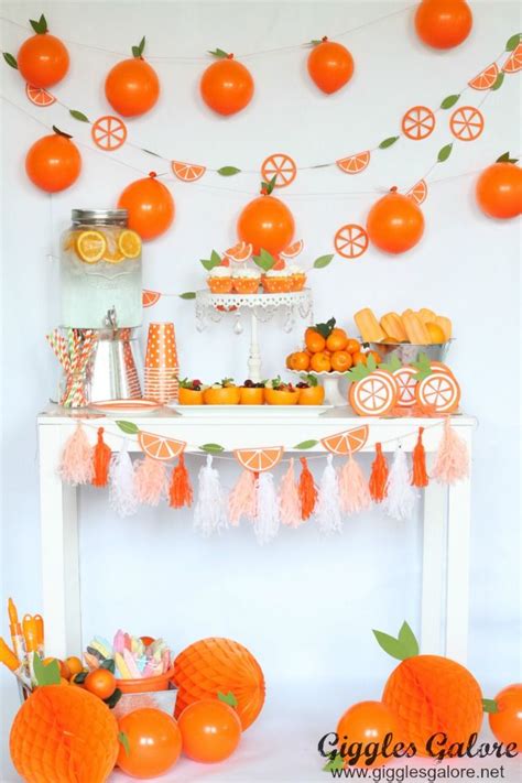 Orange You Glad It S Summer Party With Cricut Summer Party Decorations Orange You Glad