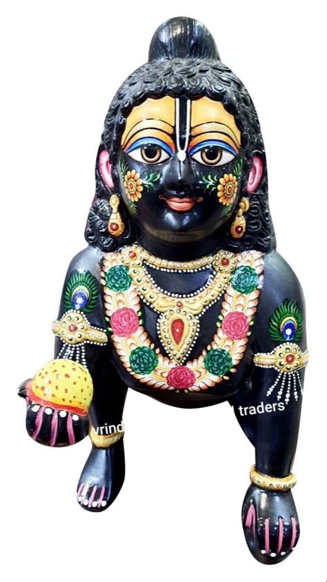 Krishna Black Brass Laddu Gopal Statue For Worship Size 21 Inch At