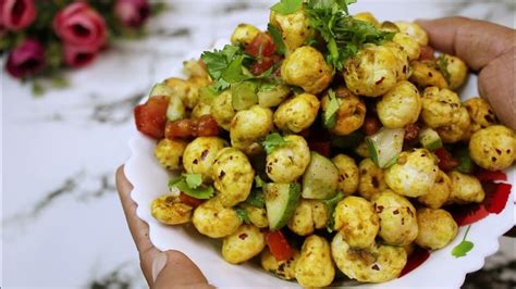 Crunchy Makhana Chaat Fox Nuts Snack Phool Makhana Recipe Vrat Special Weight Loss