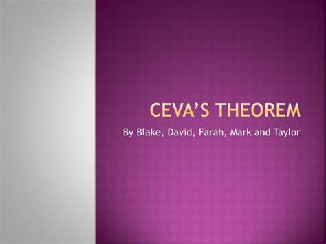 PPT - Ceva’s Theorem PowerPoint Presentation, free download - ID:2343504