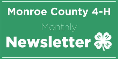 Cornell Cooperative Extension Monroe County 4 H Monthly Newsletter