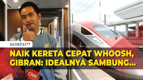 Kala Cawapres Gibran Didampingi Ridwan Kamil Coba Naik Kereta Cepat