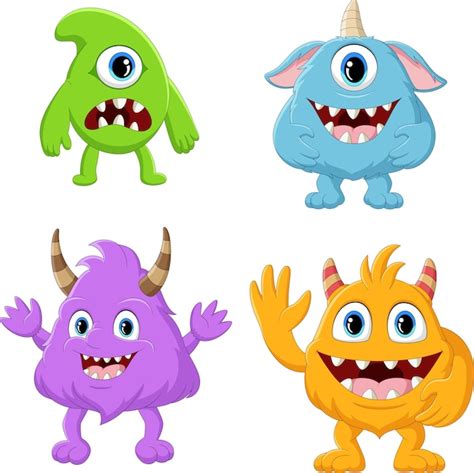 Premium Vector Set Of Cute Monster Cartoon