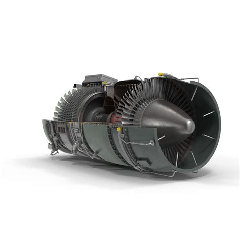 3d Obj Turbojet Engine Sectioned