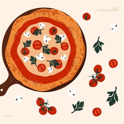 Premium Vector Italian Pizza Design Template Pizza With Parsley