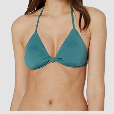 40 The Bikini Lab Women S Blue Knotted Triangle Bikini Top Swimwear