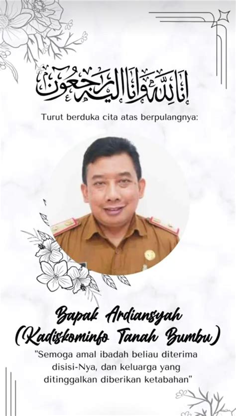 Kadis Kominfo Sp Tanbu Ardiansyah Tutup Usia Lenterakalimantan