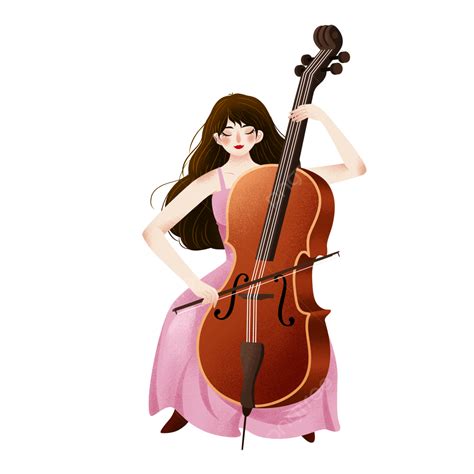 Playing Cello Clipart Png Images Hand Painted Woman Playing Cello