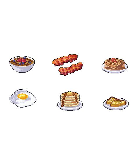 Pixel Breakfast Menu Digital Art By Darkblue Yellow Fine Art America