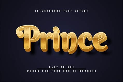 Premium Vector Prince Text 3d Editable Font Effect