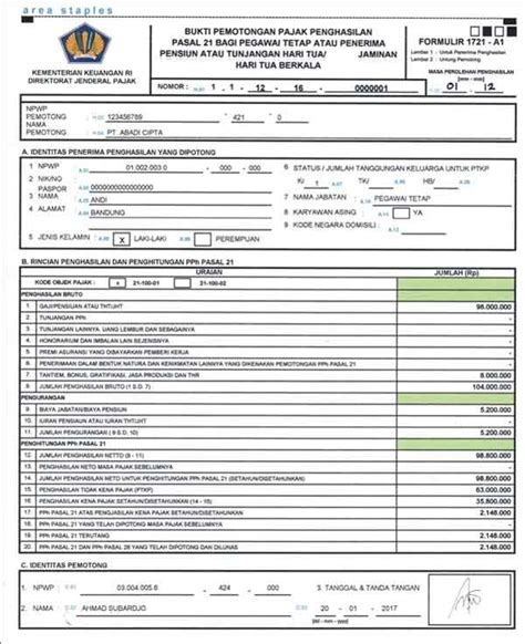 Bukti Pembayaran Pajak Penghasilan Homecare