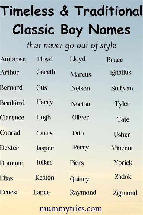 popular classical baby boy names wwwmummytriescom boy names