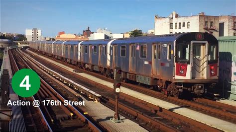 NYC Subway IRT R142 A 4 Action 176th Street HD 60FPS YouTube