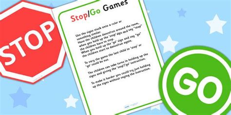 Stop Go Game | Go game, Games, Preschool games