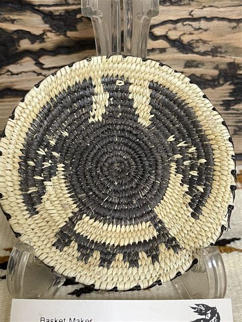 Vintage Papago Tohono O Odham Native American Pima Tray Basket Mary