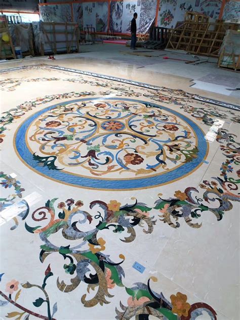 Luxury Royal Waterjet Marble Medallion For Home Decoration Waterjet