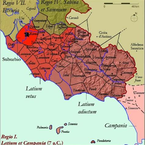 The Ancient Latium In The Year 7 Bce Download Scientific Diagram