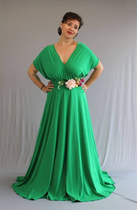 Rochie Versatila Lunga Domnisoare De Onoare Din Lycra Verde