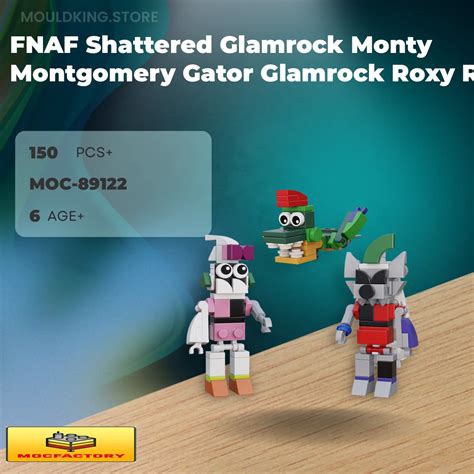 MOC Factory 89122 FNAF Shattered Glamrock Monty Montgomery Gator ...