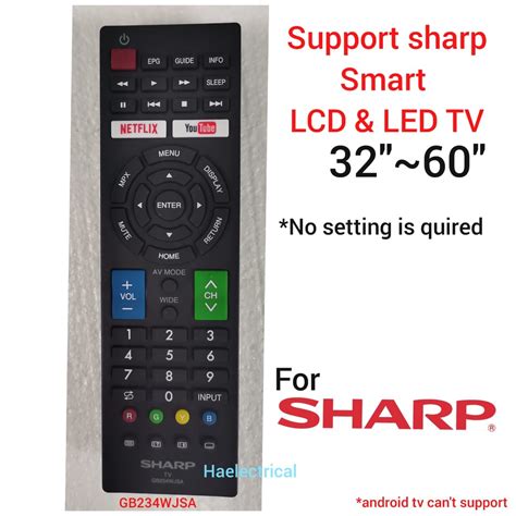 Sharp Led Lcd Smart Tv Remote Control Gb Wjsa Shopee Malaysia