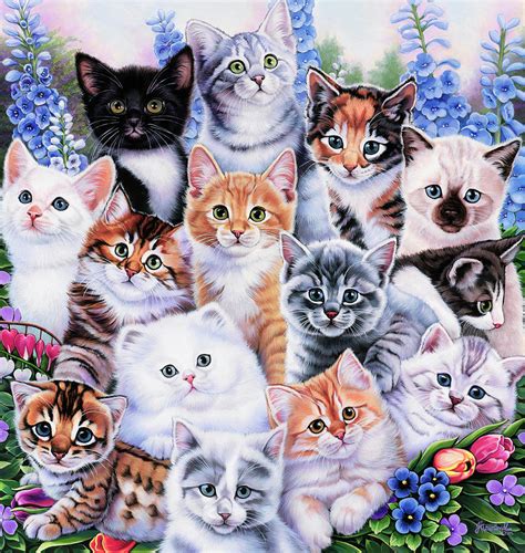 Kitten Collage Painting By Jenny Newland Pixels