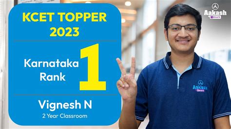 Vignesh N Karnataka Rank Kcet Topper Aakash Byju S Youtube