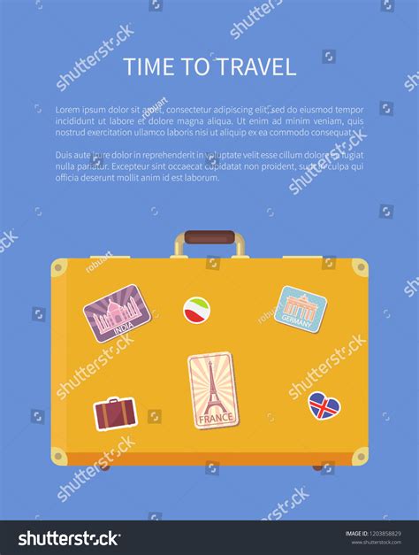 Time Travel Luggage Poster Text Sample Stock Vector Royalty Free