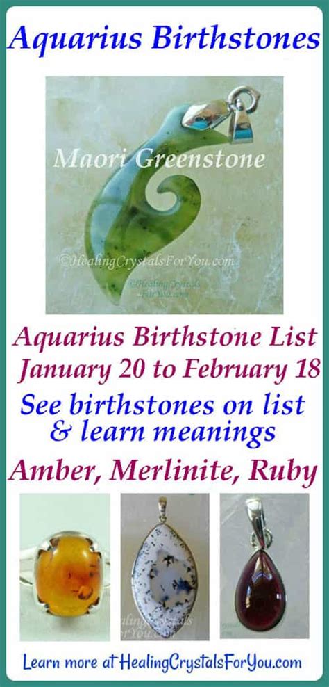 Aquarius Birthstone List Birthstones & Meanings 20th Jan to 18th Feb