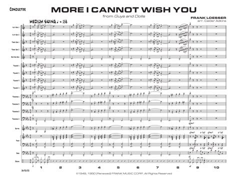 More I Cannot Wish You By Frank Loesser Jazz Ensemble Digital Sheet