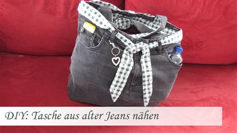 Diy Einfache Tasche N Hen Aus Einer Alten Jeans F R N Hanf Nger