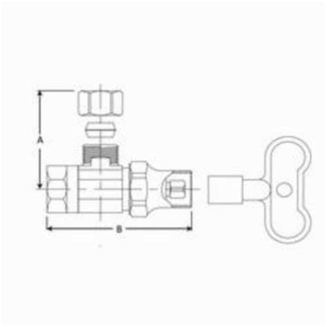 BrassCraft SR37X C Multi Turn Angle Stop With Loose Key 1 2 In