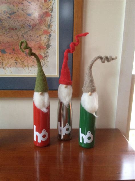 Painted Wine Bottles Santa Wine Bottle Toppers From Garnethill