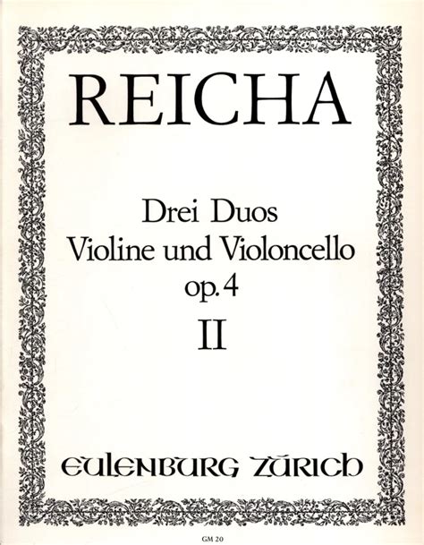 Drei Duos für Violine und Violoncello Band 2 op 4 von Joseph Reicha