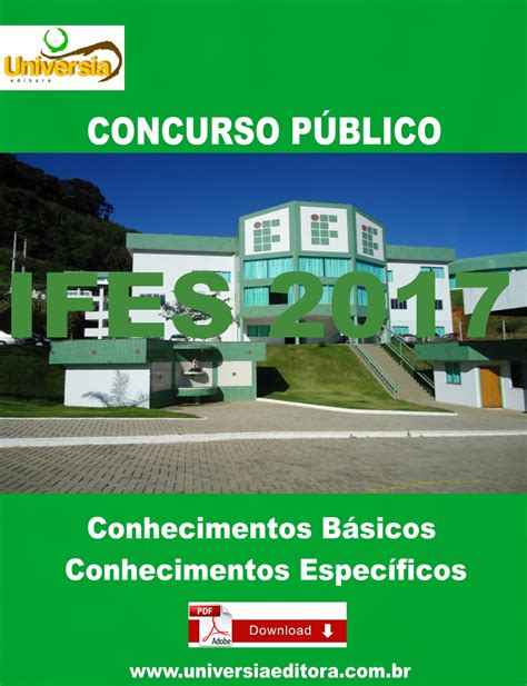 APOSTILAS GRÁTIS PARA CONCURSOS PÚBLICOS APOSTILA IFES 2017