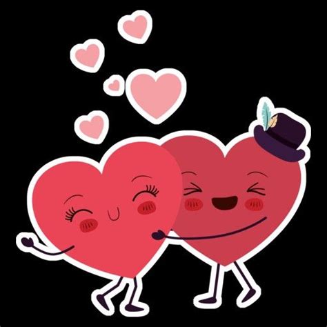 Couple In Love Concept Two Cute Hearts Hugging Vector Image On